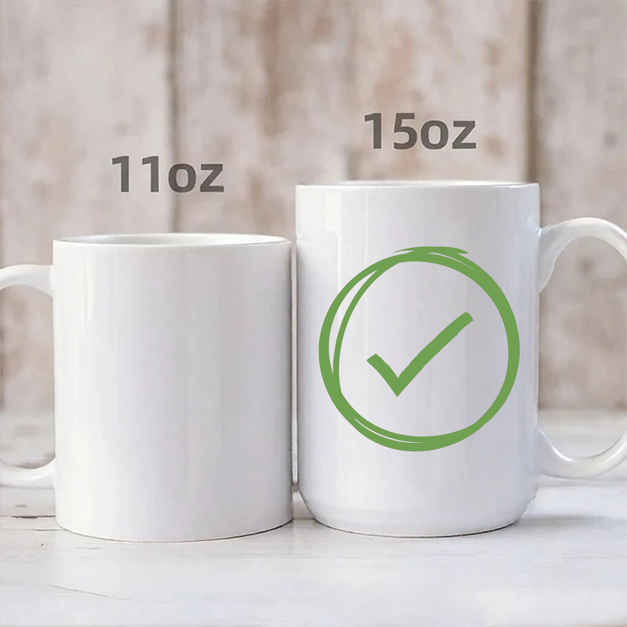 Custom Photo Mug - Collage of 5 (5 Images/3 Colored Text Boxes)