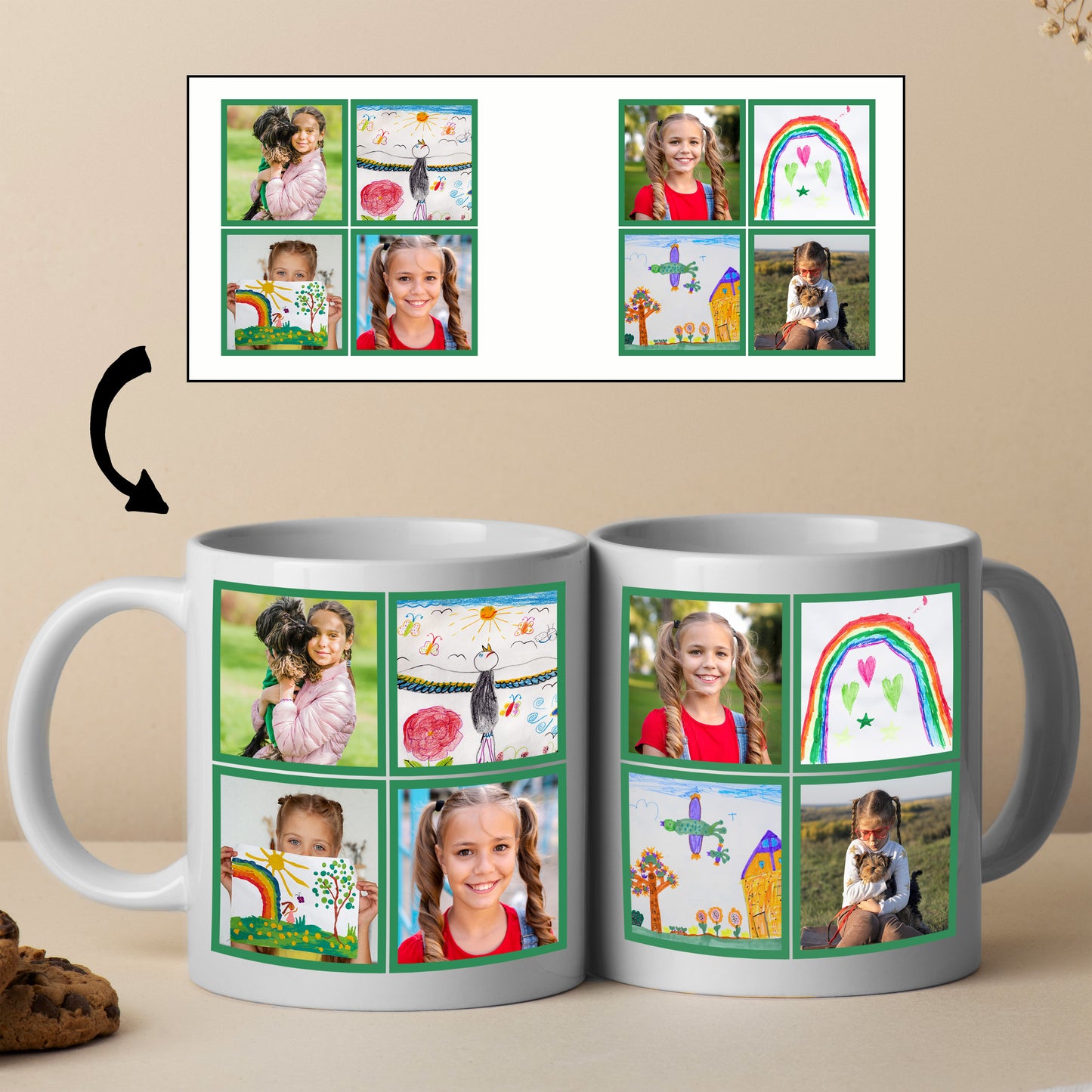 Custom Collage Jumbo Mug (20 ounce) - 8 Images