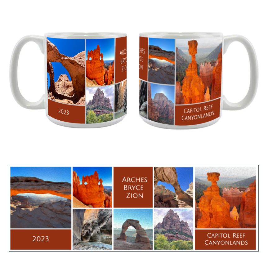 Custom Collage Jumbo Mug (20 ounce) with 7 Photos and Text Options- Personalized Mug