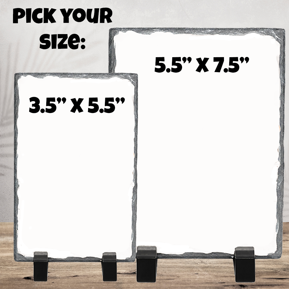 Personalized Photo Slate - Single Portrait Image 3.5" x 5.5" or 5.5" x 7.5"