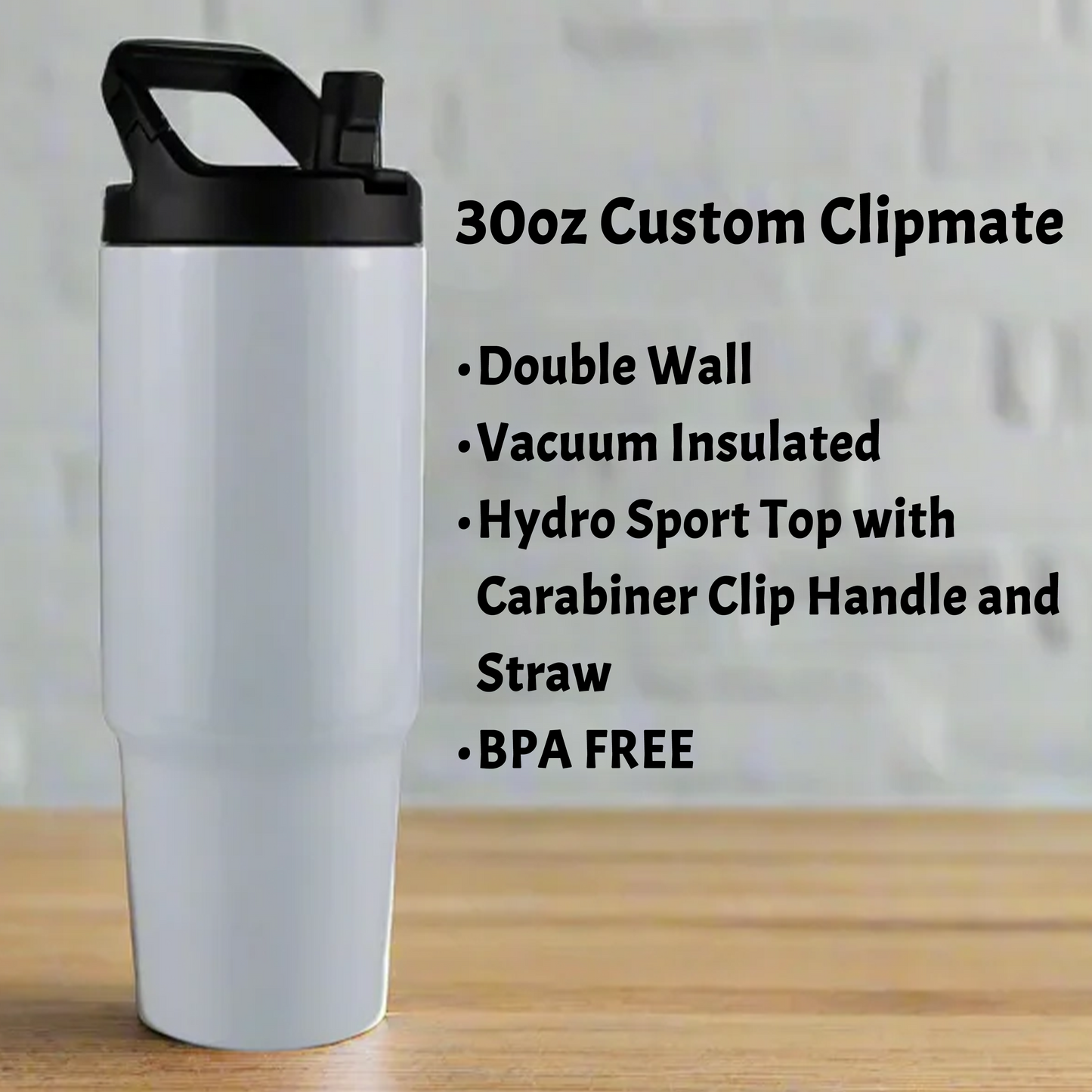 Custom Travel Tumbler with Lid - Clip Mate, 2 Images