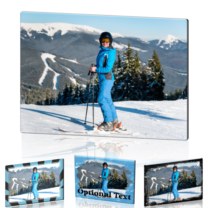 Custom Metal Print. 5x7 Classic Landscape Single Metal Print with Optional Borders
