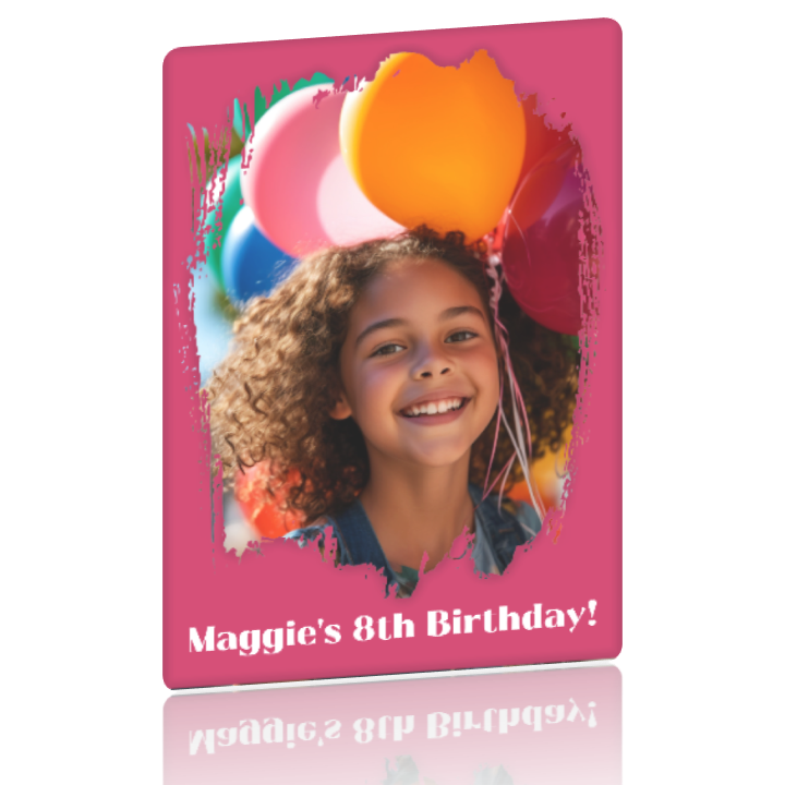 Custom Metal Print.  5x7 Classic Portrait on Brush Stroke.  Many Options to Personalize!