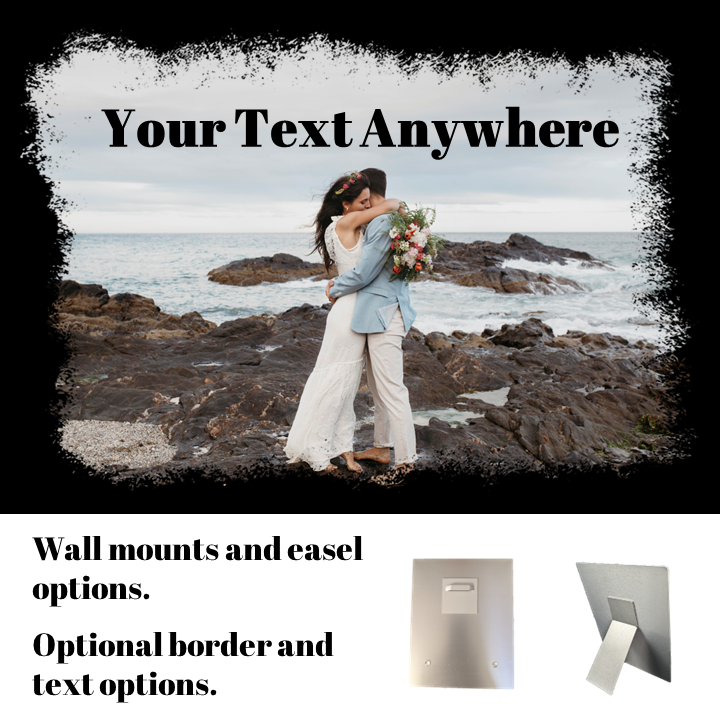 Custom Metal Priint 5x7 Classic Landscape Single Metal Print with Optional Border.
