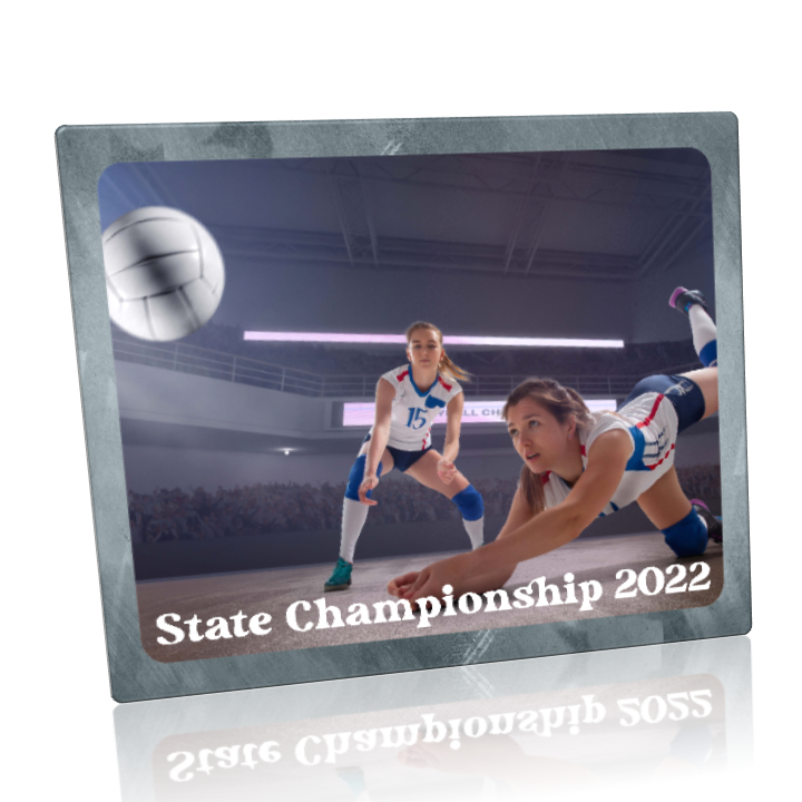 Custom Metal Print with Personalized Gray Border