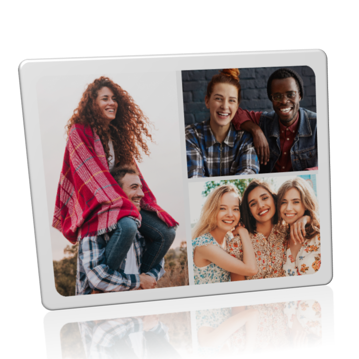 Custom Metal Print.  5x7 Classic Landscape Collage of 3 Prints with Optional Borders