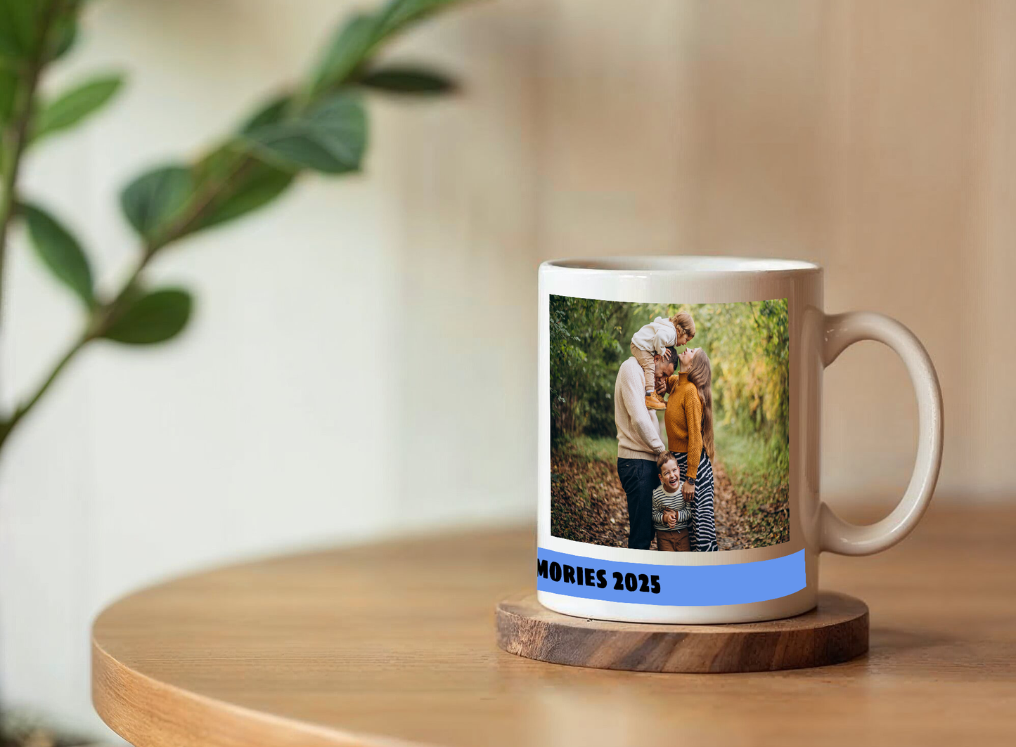Collage Mug with 2 Photos and Banner - Personalized Custom Mug