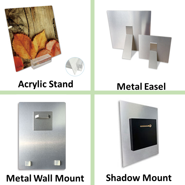 8x10 Custom Metal - Landscape Collage of 4 Images with Optional Text Borders