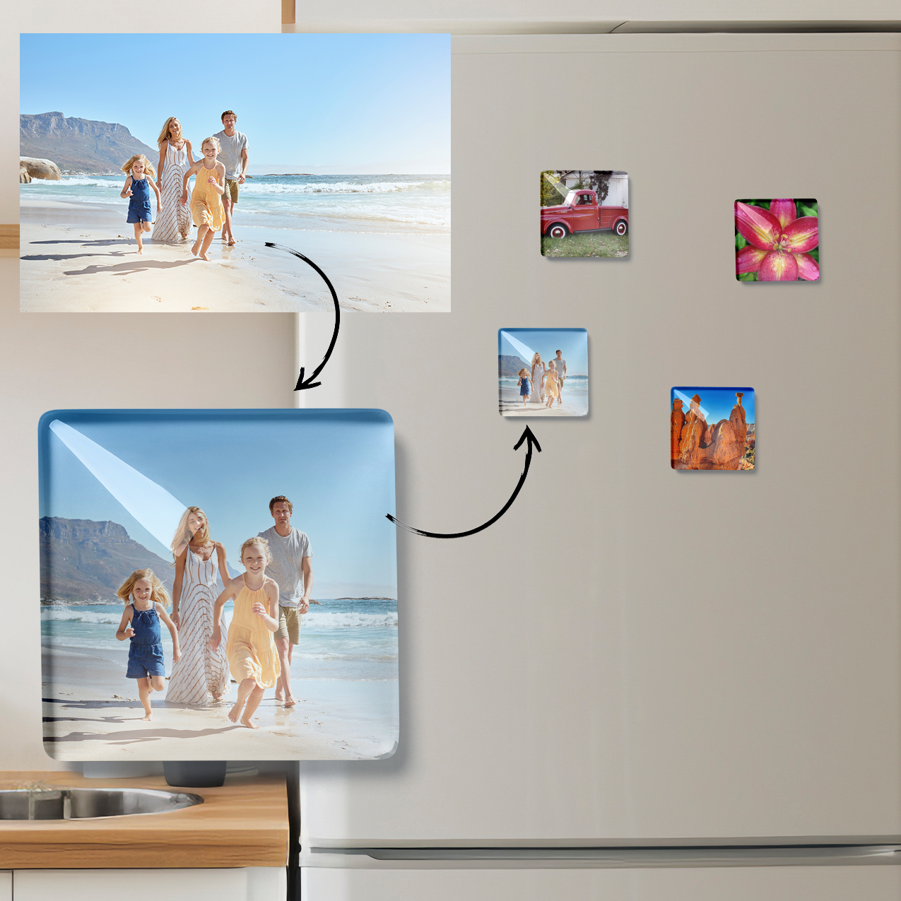 Custom Magnets: 2" x 2" Acrylic Displays with Magnetic Backing