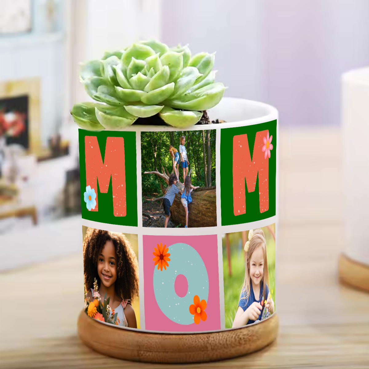 Personalized Custom Flower Pot: MOM
