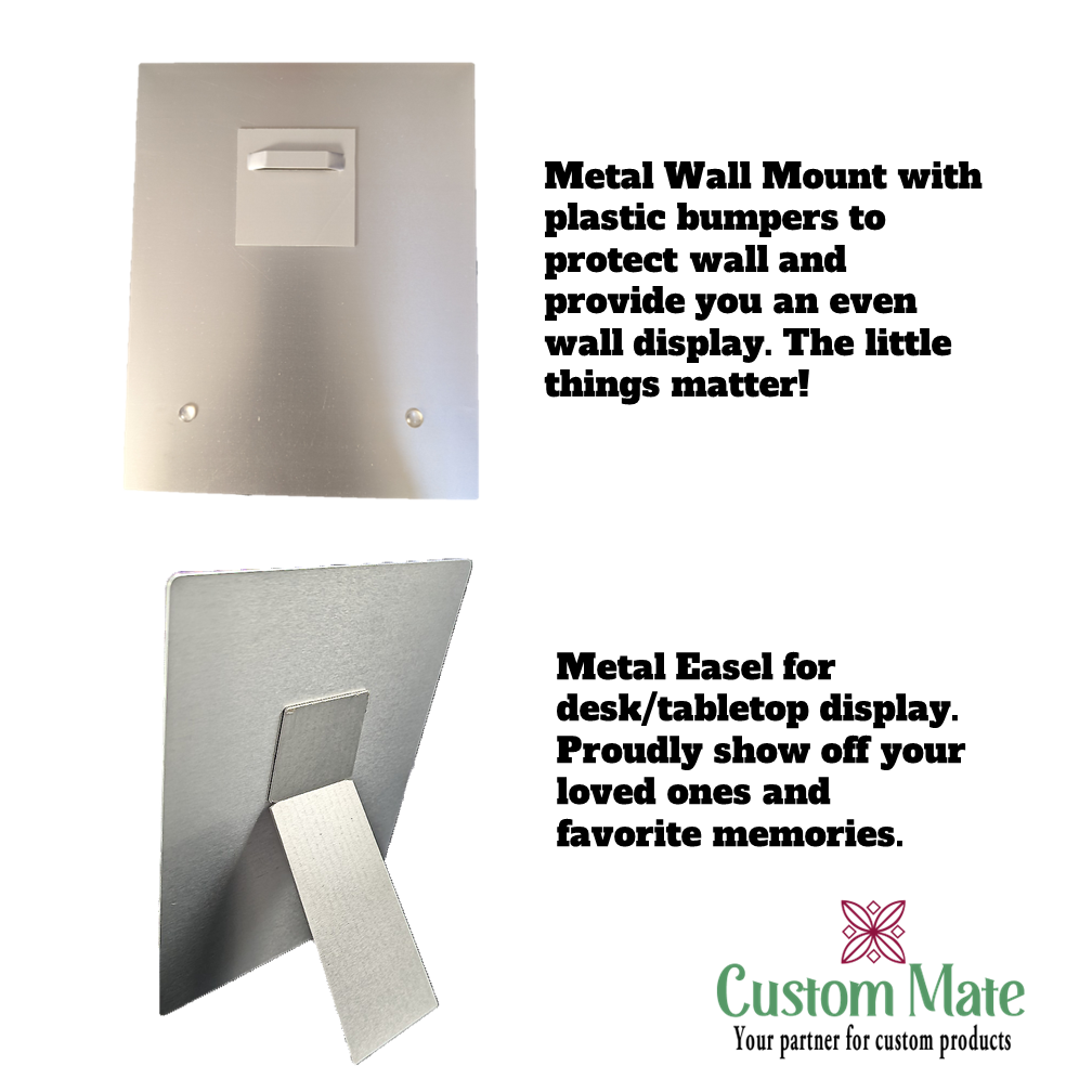 Custom Metal Print.  5x7 Classic Portrait on Brush Stroke.  Many Options to Personalize!