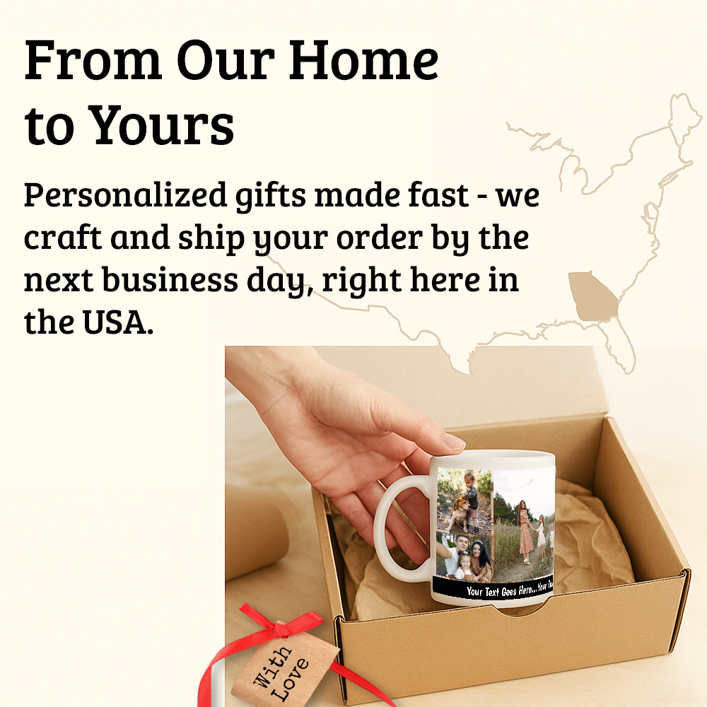 Custom Collage Jumbo Mug (20 ounce) with 7 Photos and Text Options- Personalized Mug