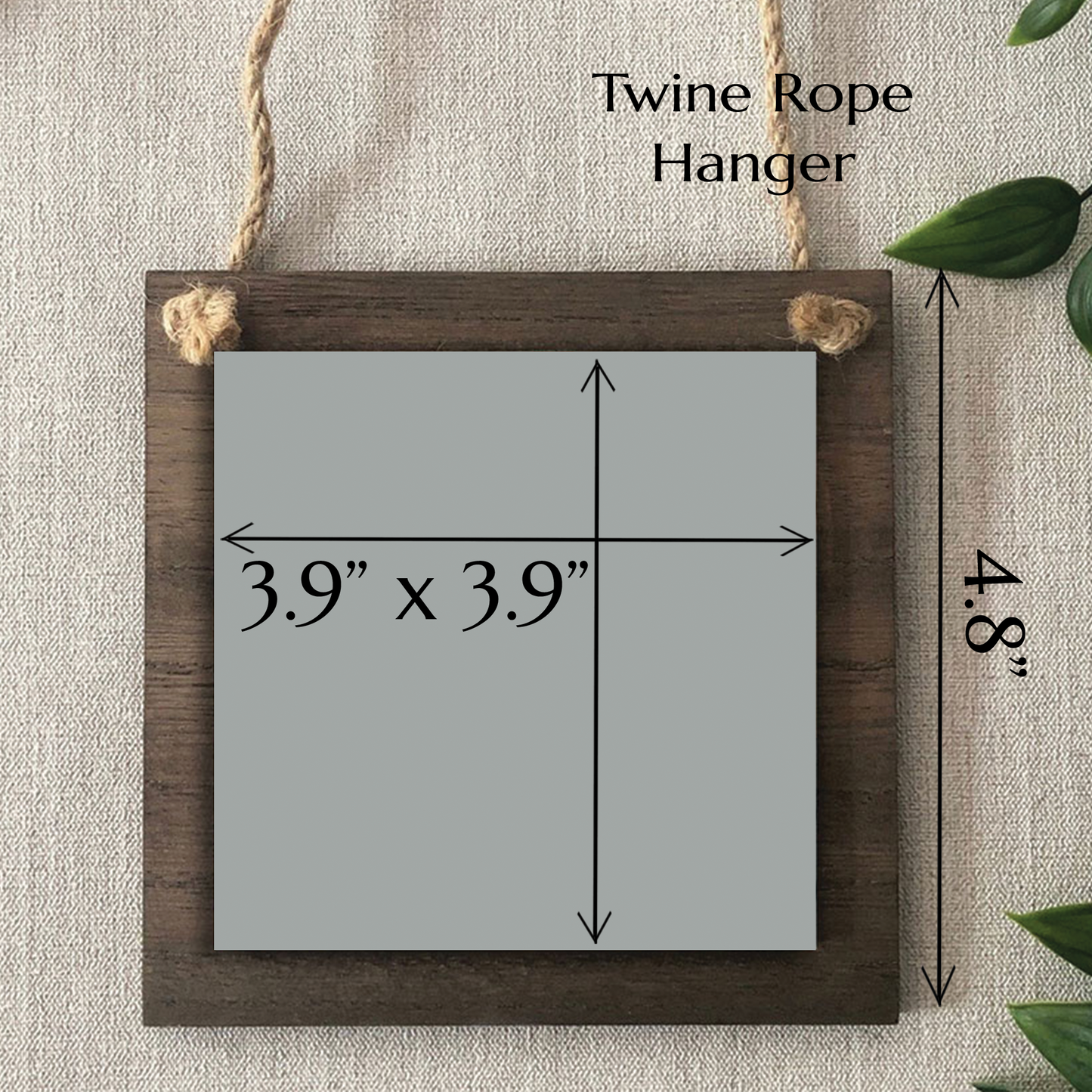 Dark Wood Square Ornament