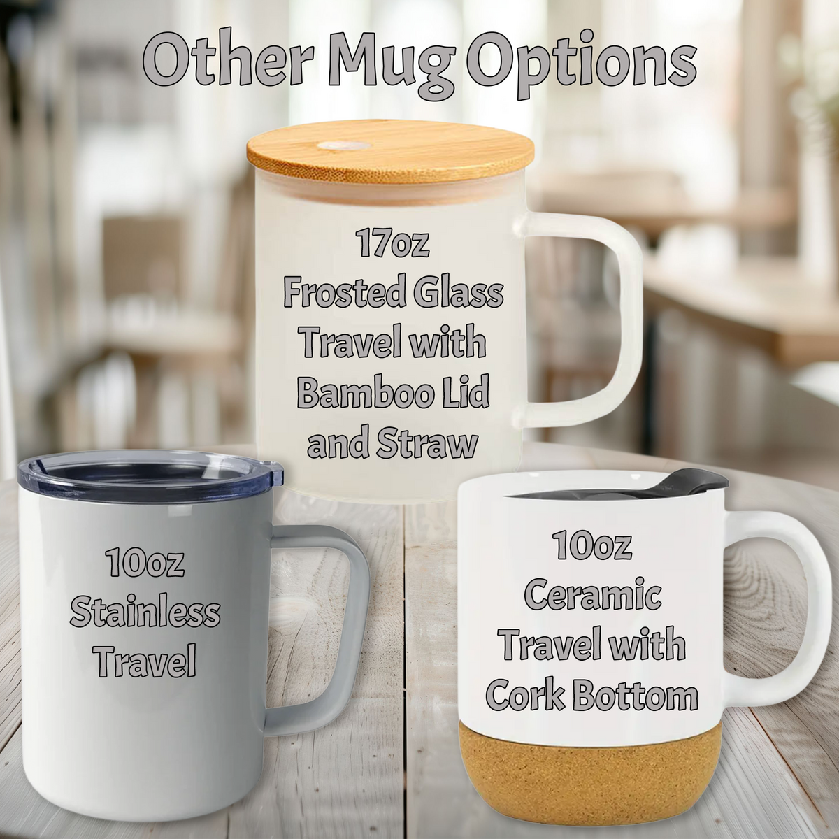 3-Photo Coffee Mug with Custom Background — Personalized 11 & 15 oz