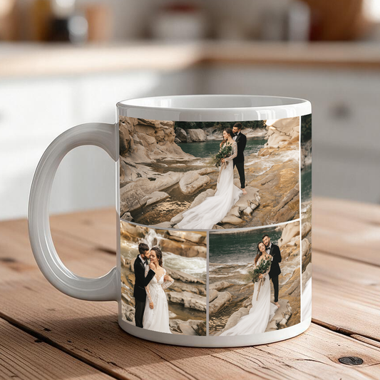 Personalized Photo Collage Coffee Mug – 11 oz & 15 oz Ceramic, 7 Picture Custom Gift Keepsake