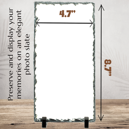 Personalized Photo Slate - Single Portrait Image 4.7" x 8.7" or 5.9" x 11.8"