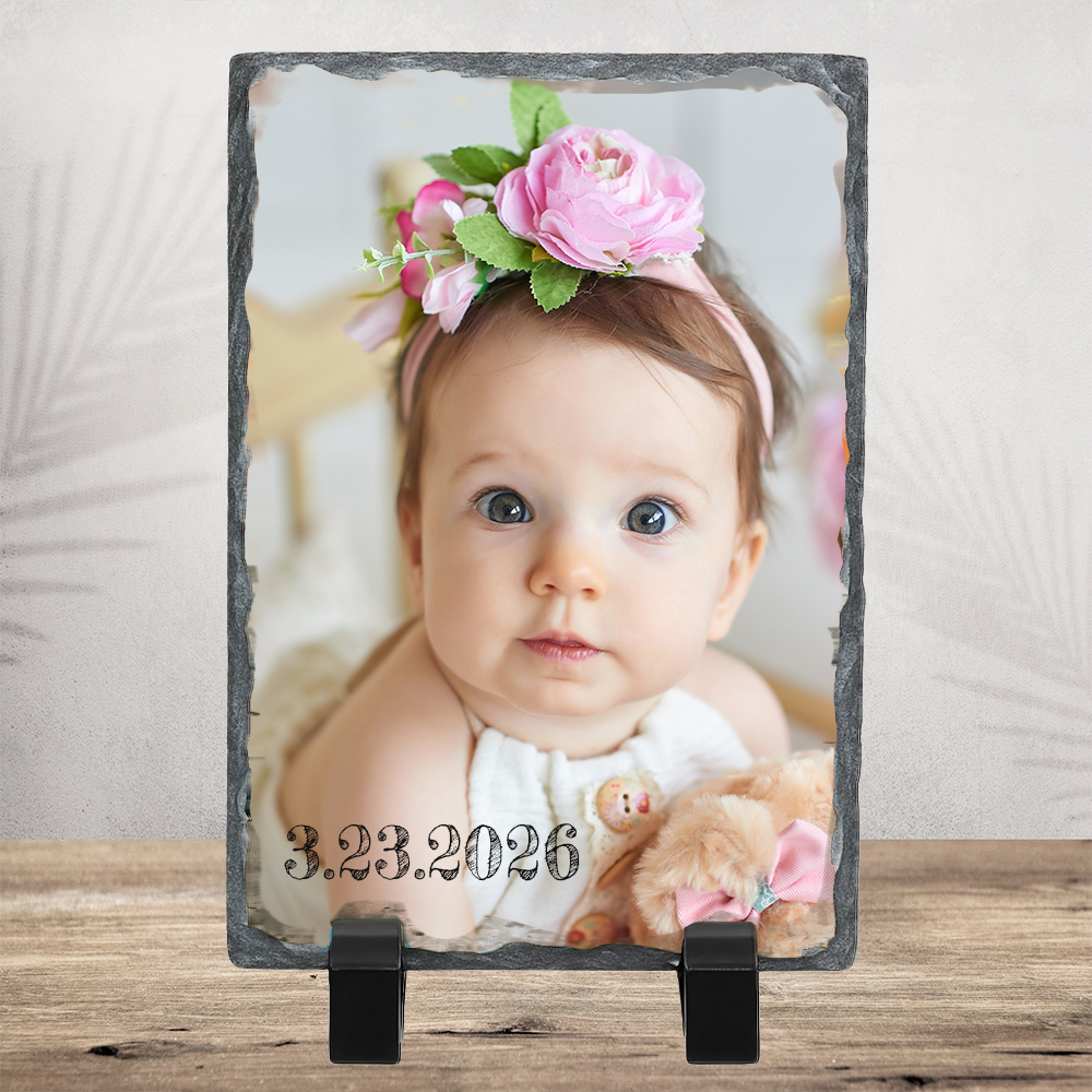 Personalized Photo Slate - Single Portrait Image 3.5" x 5.5" or 5.5" x 7.5"