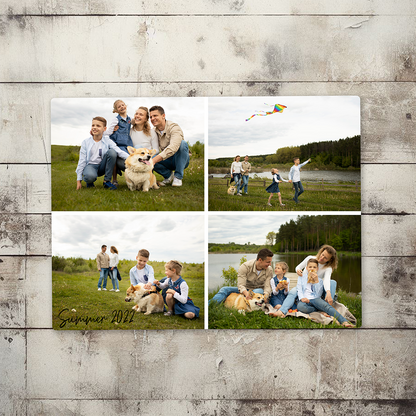 Custom 8x10 Metal Photo Print — Landscape Collage of 4 HD Aluminum Wall Art
