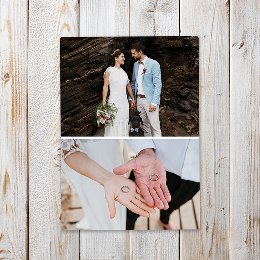 5x7 Custom Metal - Collage of Two with Optional Borders and Text
