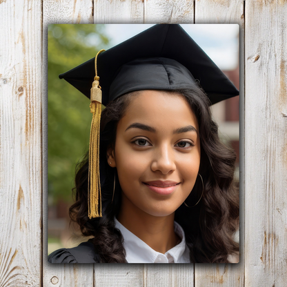 5x7 Custom Photo on Metal – Small Personalized Desk or Wall Mount Print & Keepsake.