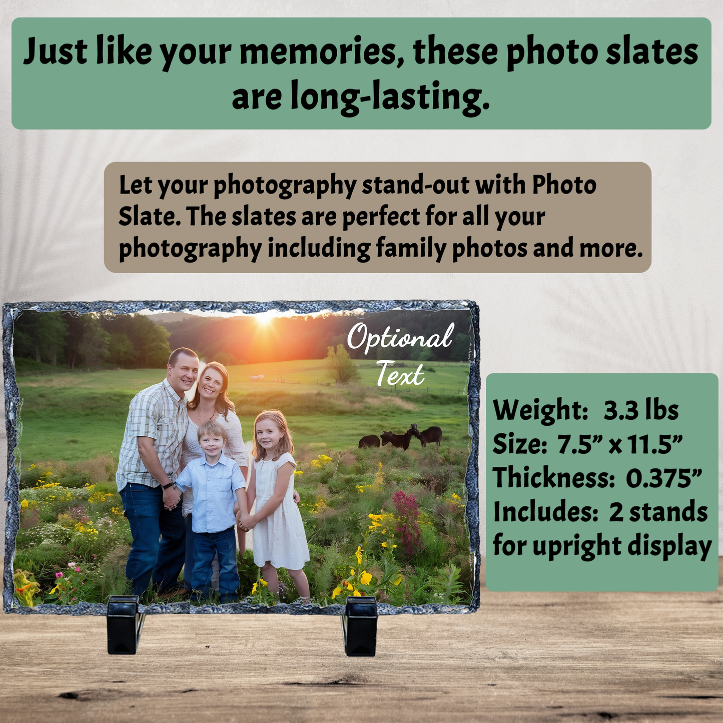 Personalized Photo Slate: 7.5" x 11.5" Horizontal Single Image