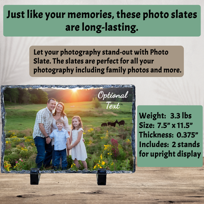 Large Personalized Photo Slate – 7.5"x11.5" Landscape Natural Stone Wall Art