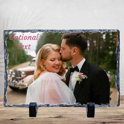 Large Personalized Photo Slate – 7.5"x11.5" Landscape Natural Stone Wall Art