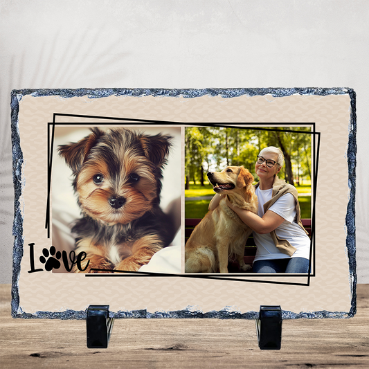 Personalized Photo Slate: 7.5" x 11.5" Landscape ~ Pet Love