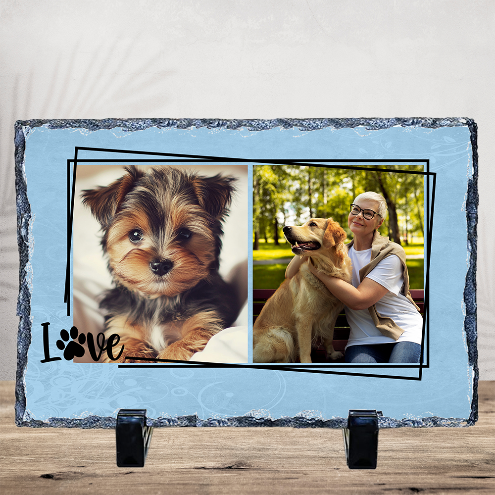 Personalized Photo Slate: 7.5" x 11.5" Landscape ~ Pet Love