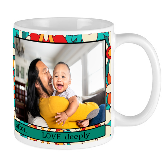 Collage Mug with 2 Photos and Banner - Personalized Custom Mug