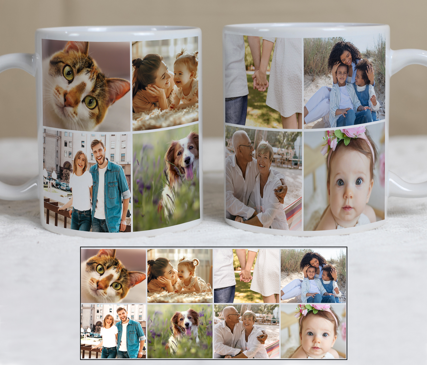 Custom Photo Mug - Collage of 8 (8 Images)