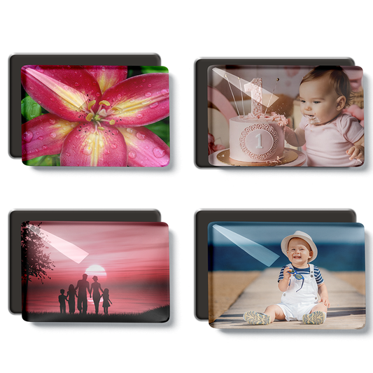  rectangle photo magnet 4 pack, larger photo magnet gift set, family portrait magnets, bulk 2x3 acrylic magnets