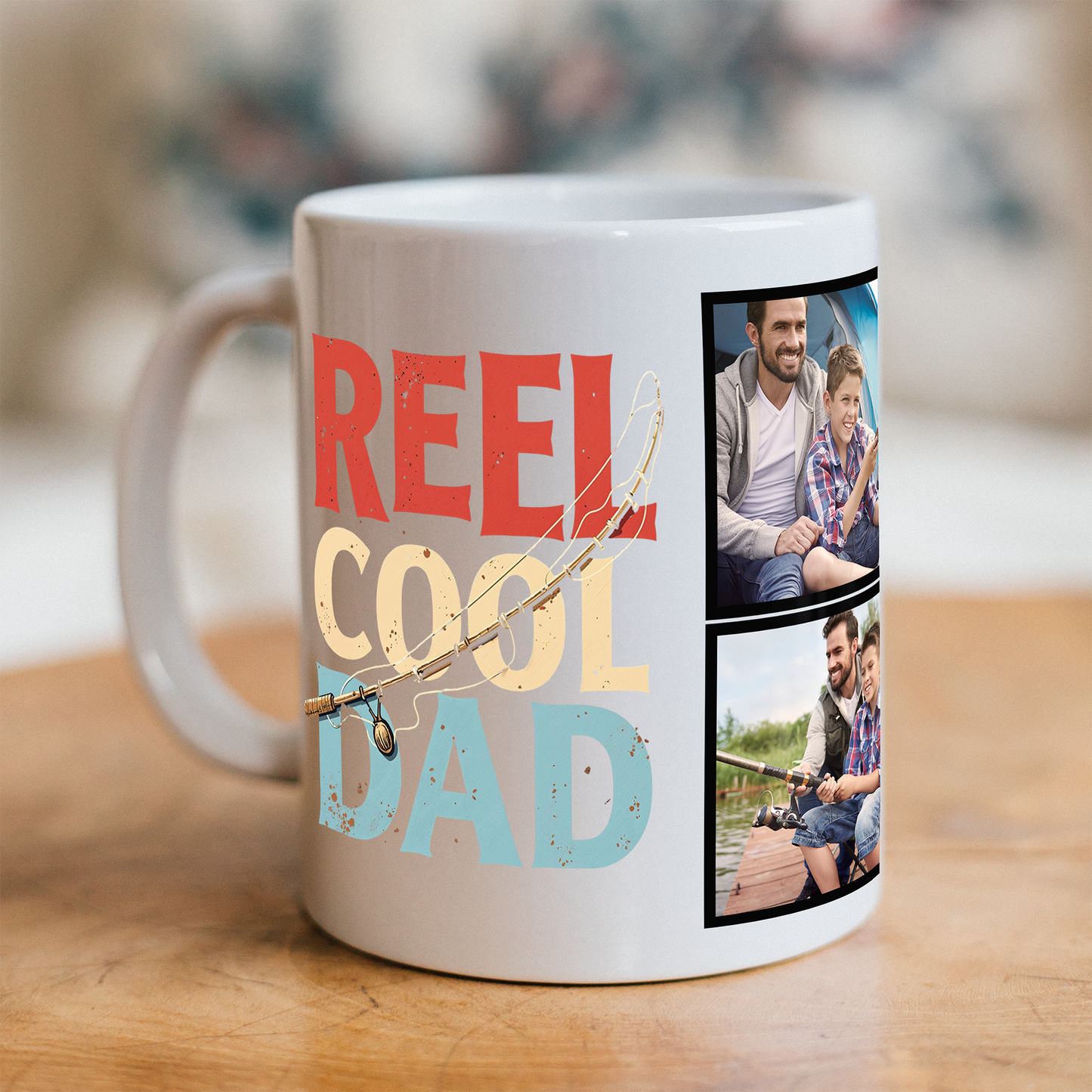 Custom Photo Mug - Love for Dad (5 Images and Icon Message)