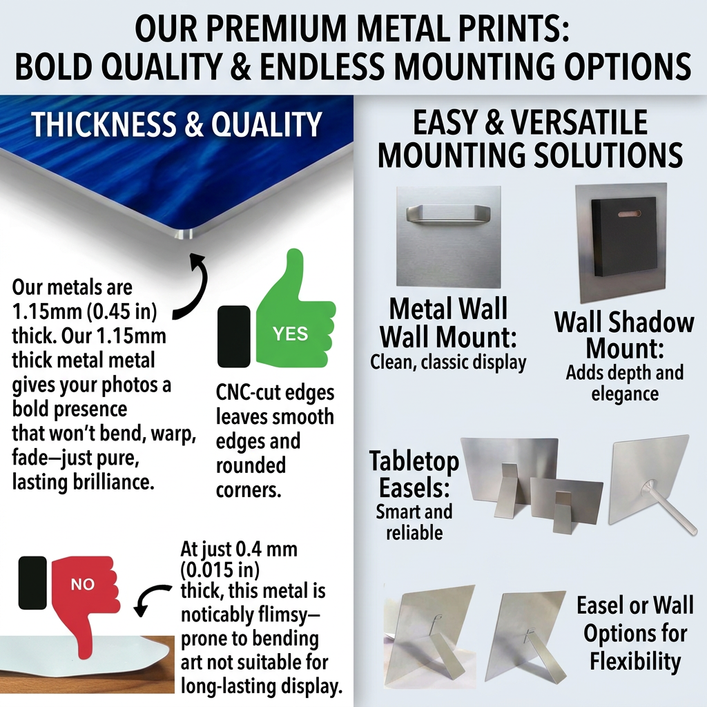 Square Metal Photo Print 8x8 – Custom Instagram-Style Aluminum Print