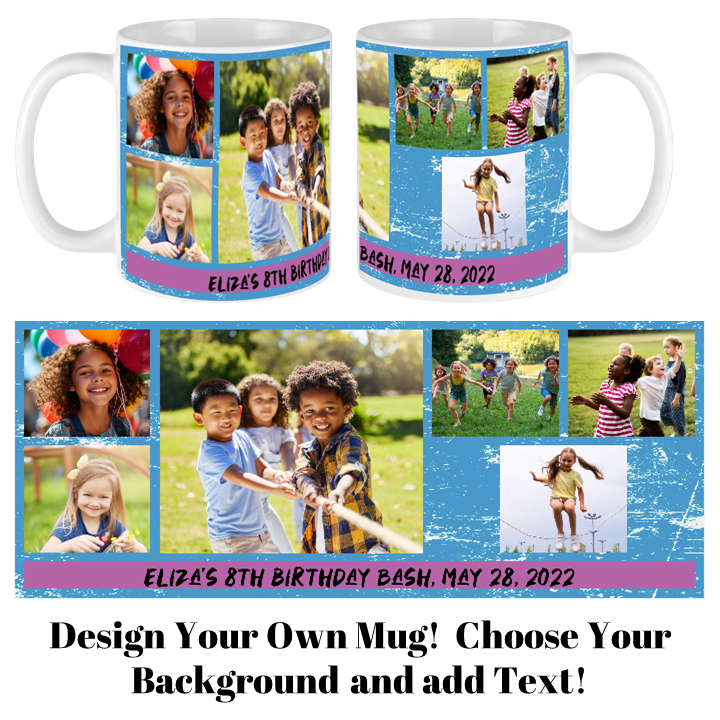 Collage of 6 with Text Banner Custom Mug - Personalize Your Memories!