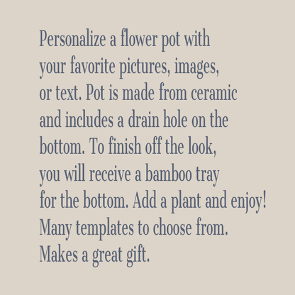 Custom Ceramic Flower Pot with Bamboo Base: 9 Photos & 1 Text Box