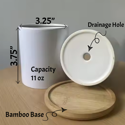 Personalized Custom Flowerpot Planter: Brushstroke Single Image