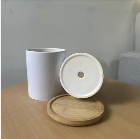 Custom Ceramic Flower Pot with Bamboo Base: 9 Photos & 1 Text Box