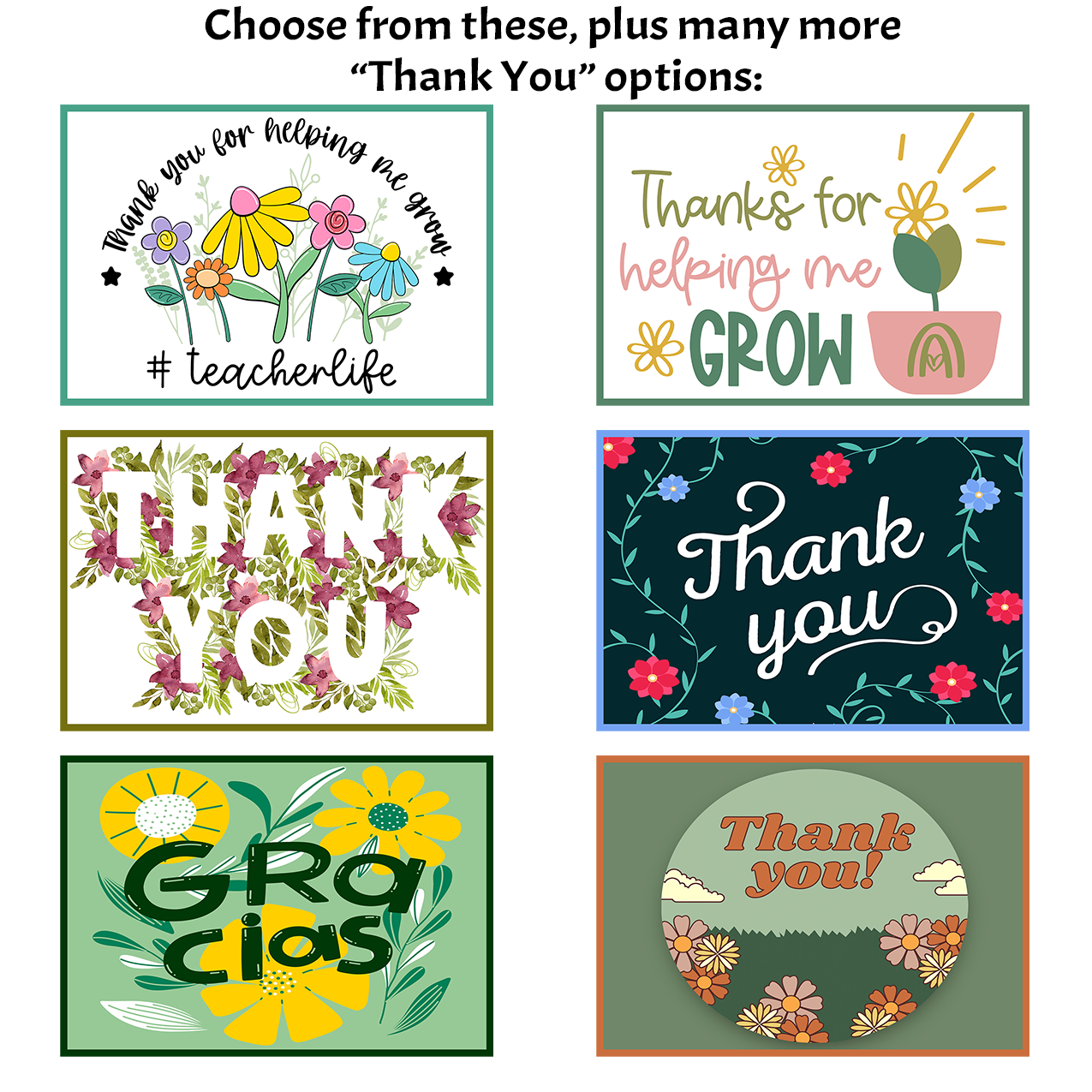 Personalized Custom Flower Pot: Positive Thoughts/Thank You