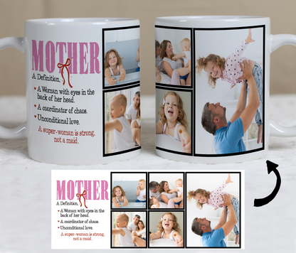 "Love for Mom" 5-Photo Mug — Mother's Day Custom Coffee Gift | 11 & 15 oz