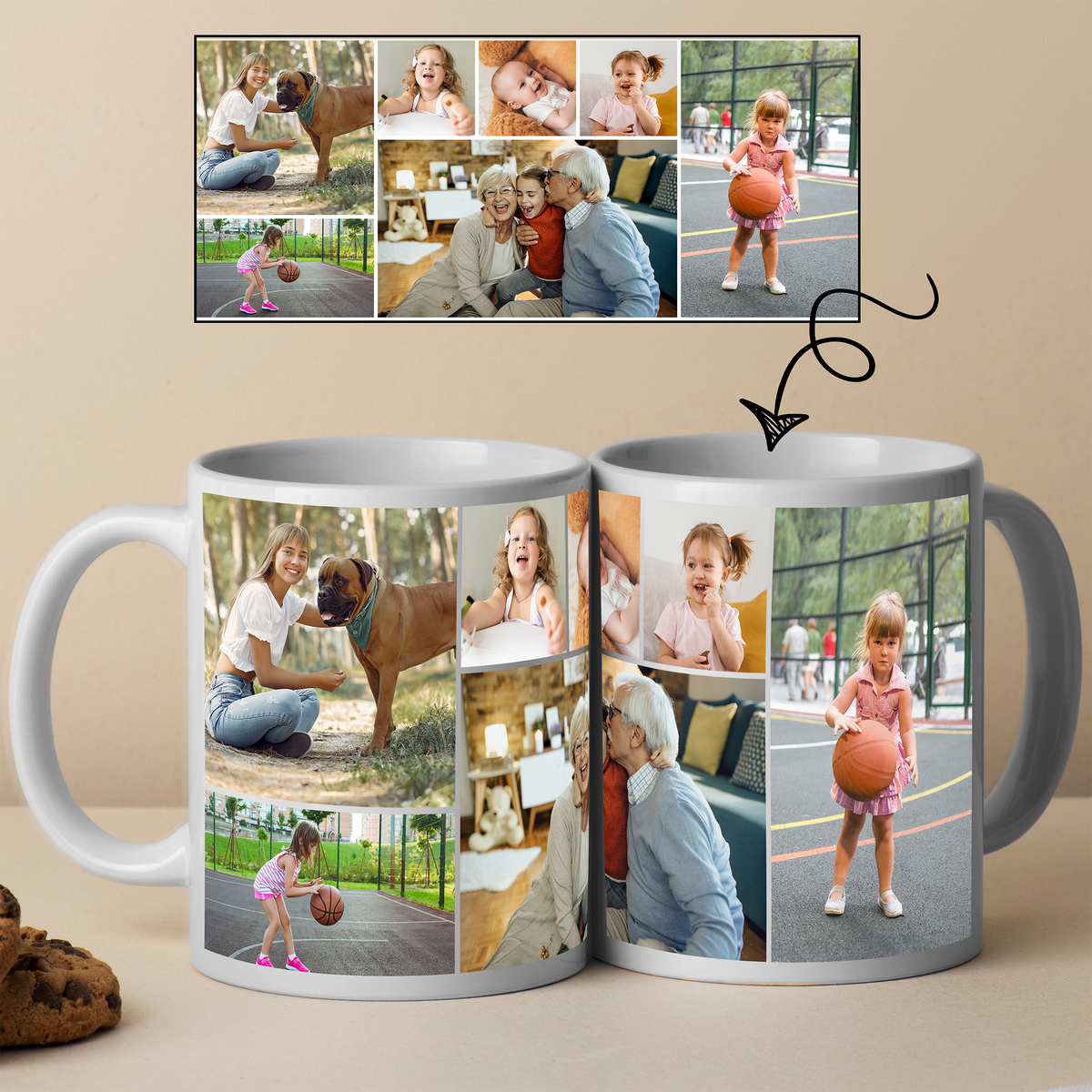 7-Image Collage Coffee Mug — Personalized Ceramic | 11 & 15 oz