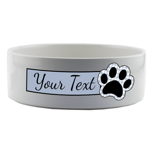 Ceramic Pet Bowl - Paw Name Tag