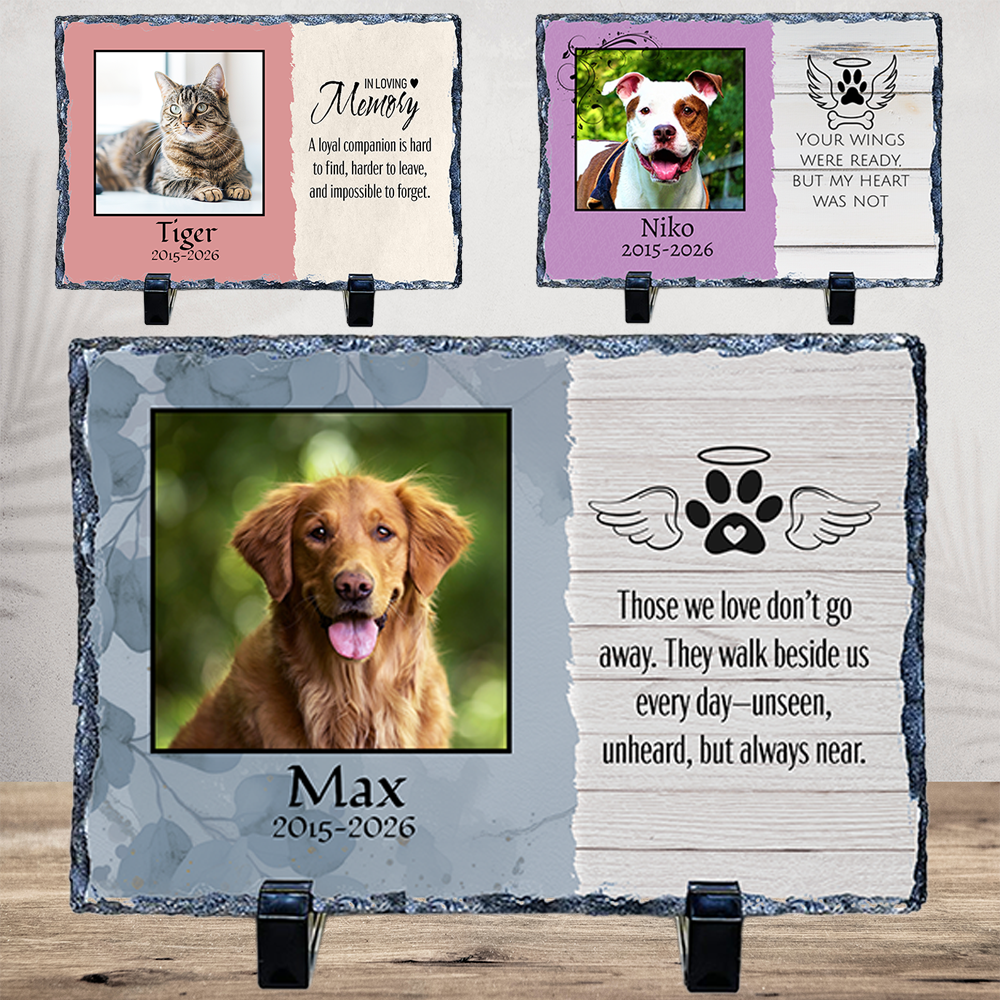 Personalized Pet Memorial Photo Slate - 7.5" x 11.5"