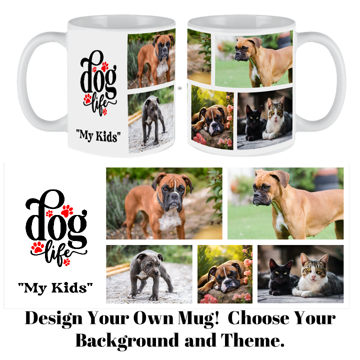 Custom Family of 5 with Pet Themes Mug - Cherish Memories Together!