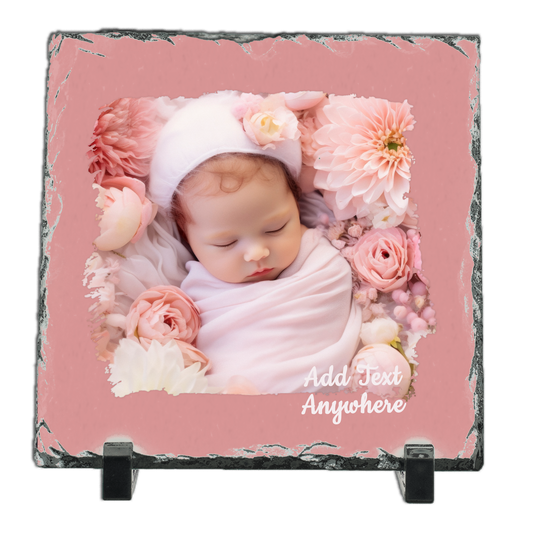 Personalized Photo Slate - Brushstroke Single Image