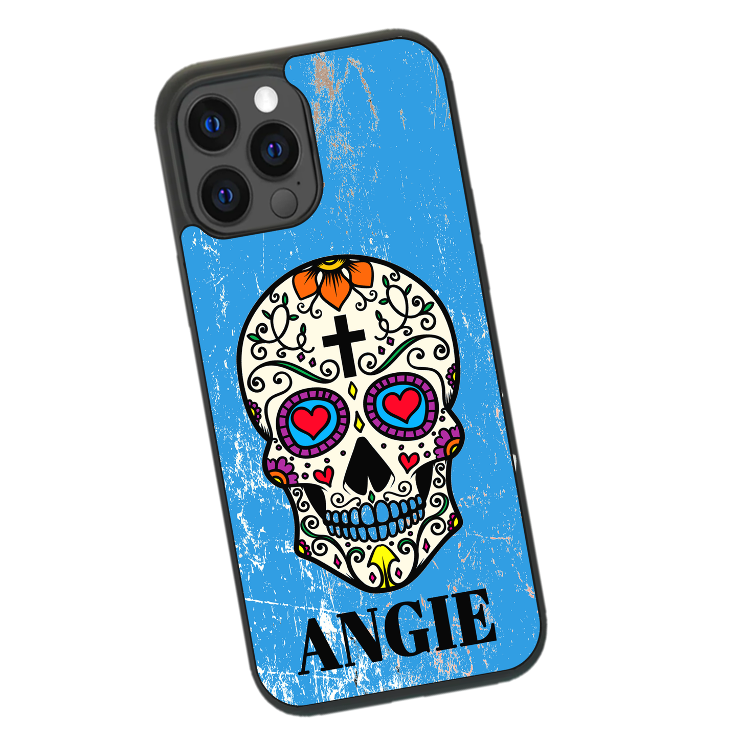 Custom Sugar Skull iPhone Cases for Models 12, 13, 14, and 15 - Personalized and Unique