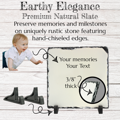 Large Personalized Photo Slate – 7.5"x11.5" Landscape Natural Stone Wall Art