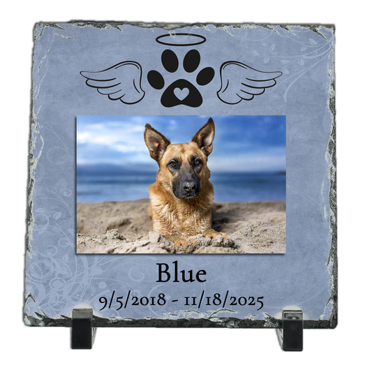 Personalized Pet Memorial 8x8 Photo Slate - Cherish Your Pet's Memory