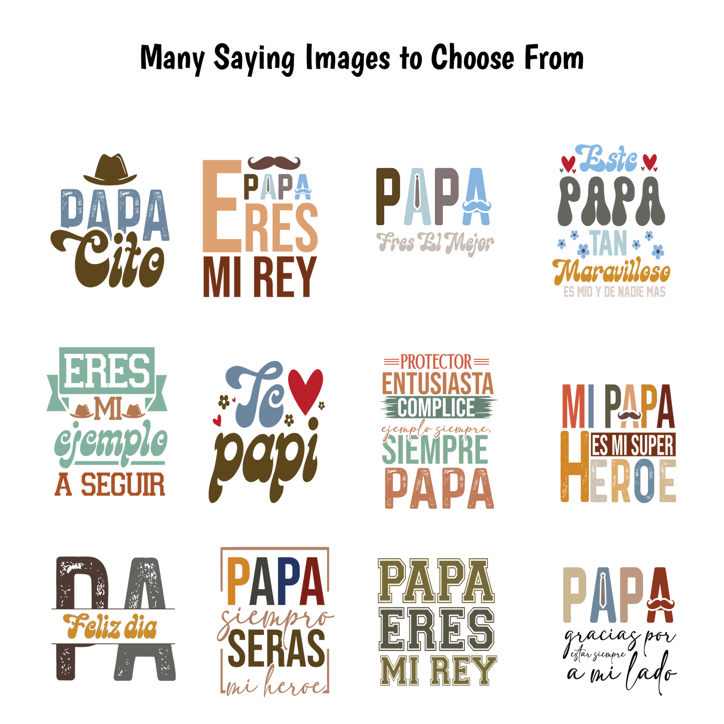 Custom Photo Mug - Spanish Love for Dad (5 Images and Icon Message)
