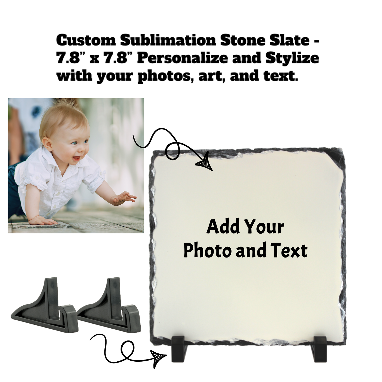 Personalized Photo Slate - Collage of 4